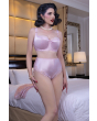 Vintage satin tap pant in baby pink with delicate lace trim
